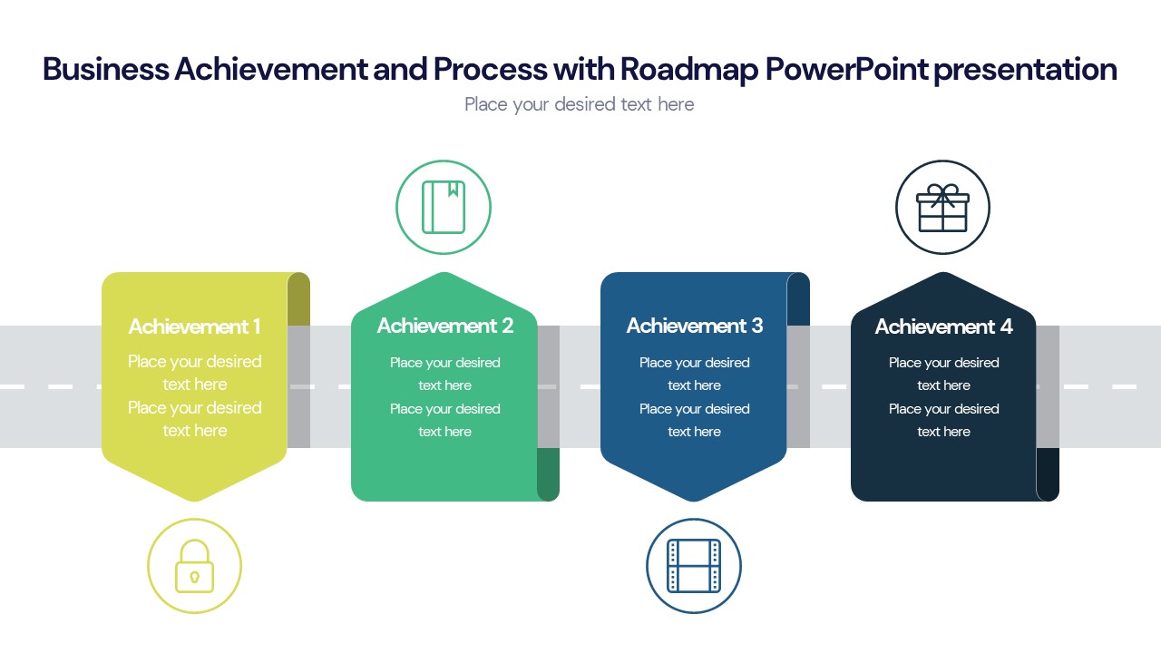 Business Achievement and Process with Roadmap PowerPoint presentation(04)