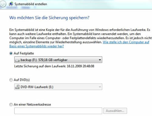 Systemabbild erstellen Backup Windows 7