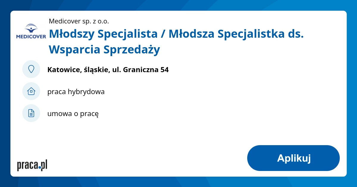 Archiwalna oferta nr 8985796, Młodszy Specjalista / Młodsza