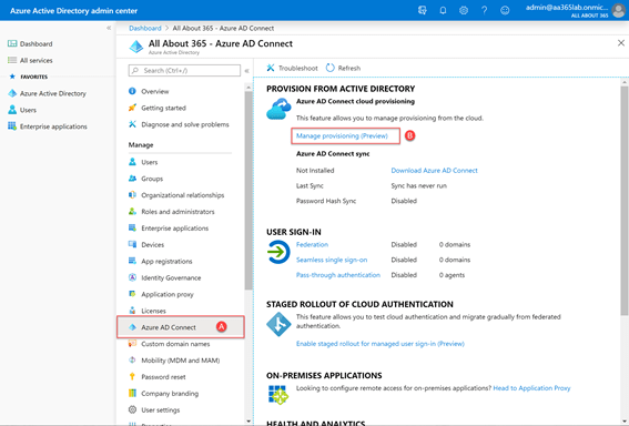 Getting started with Azure AD Connect using express settings