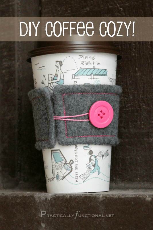 DIY Felt Coffee Cozy Tutorial Practically Functional