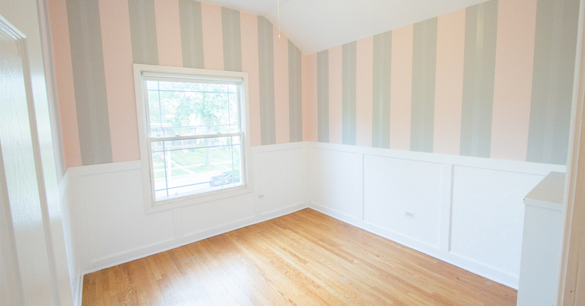 DIY Wainscoting With Textured Wallpaper