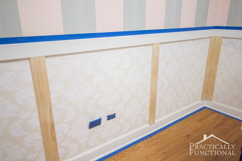 DIY Wainscoting With Textured Wallpaper
