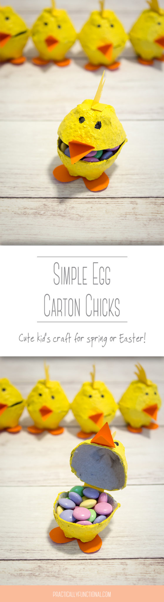 Make These Cute Egg Carton Chicks From A Recycled Egg Carton In Minutes!