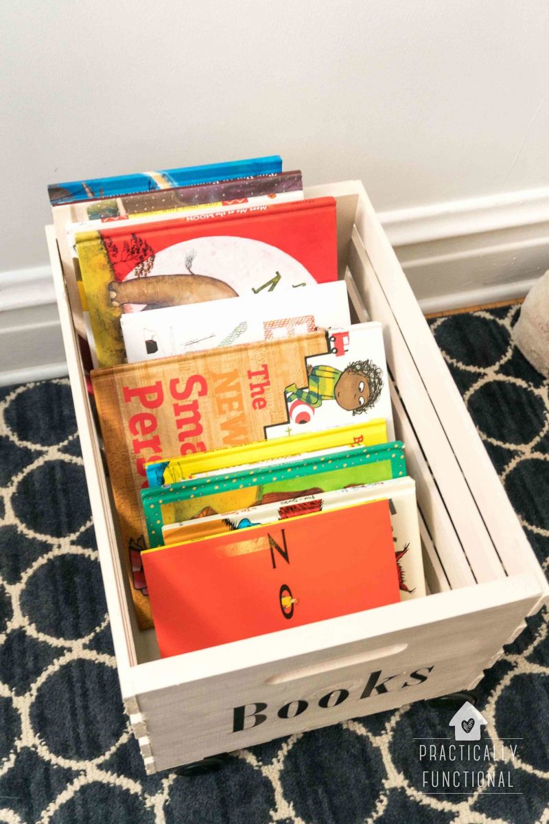 DIY Rolling Crate For Easy Book Storage