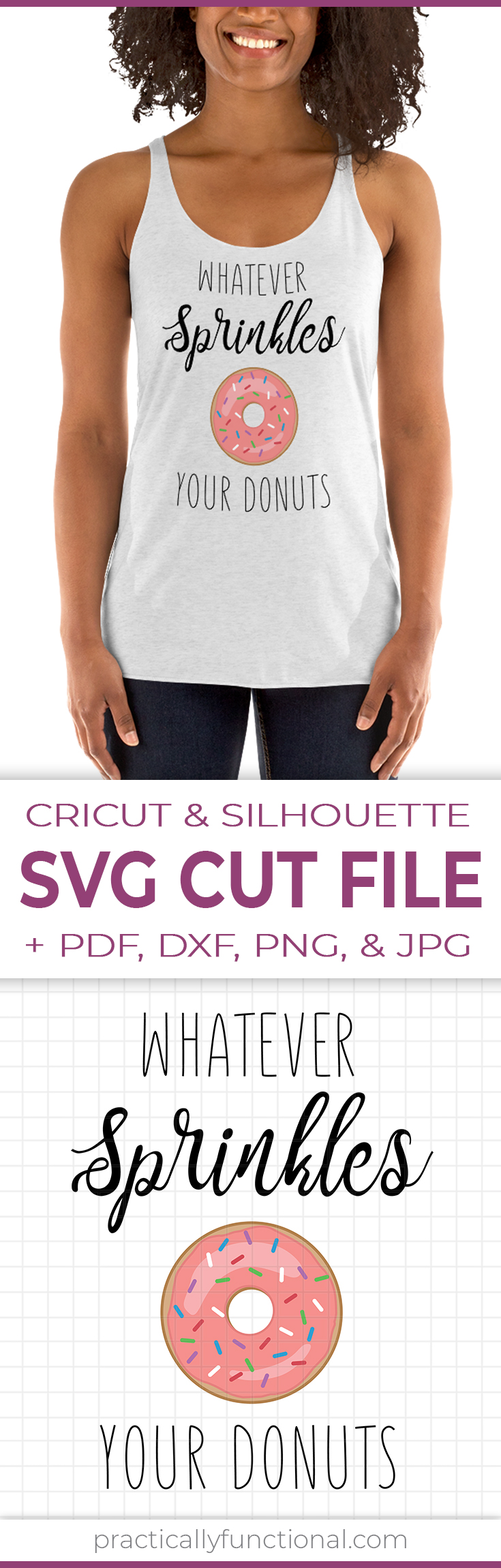 Whatever Sprinkles Your Donuts SVG Cut File Cricut and Silhouette
