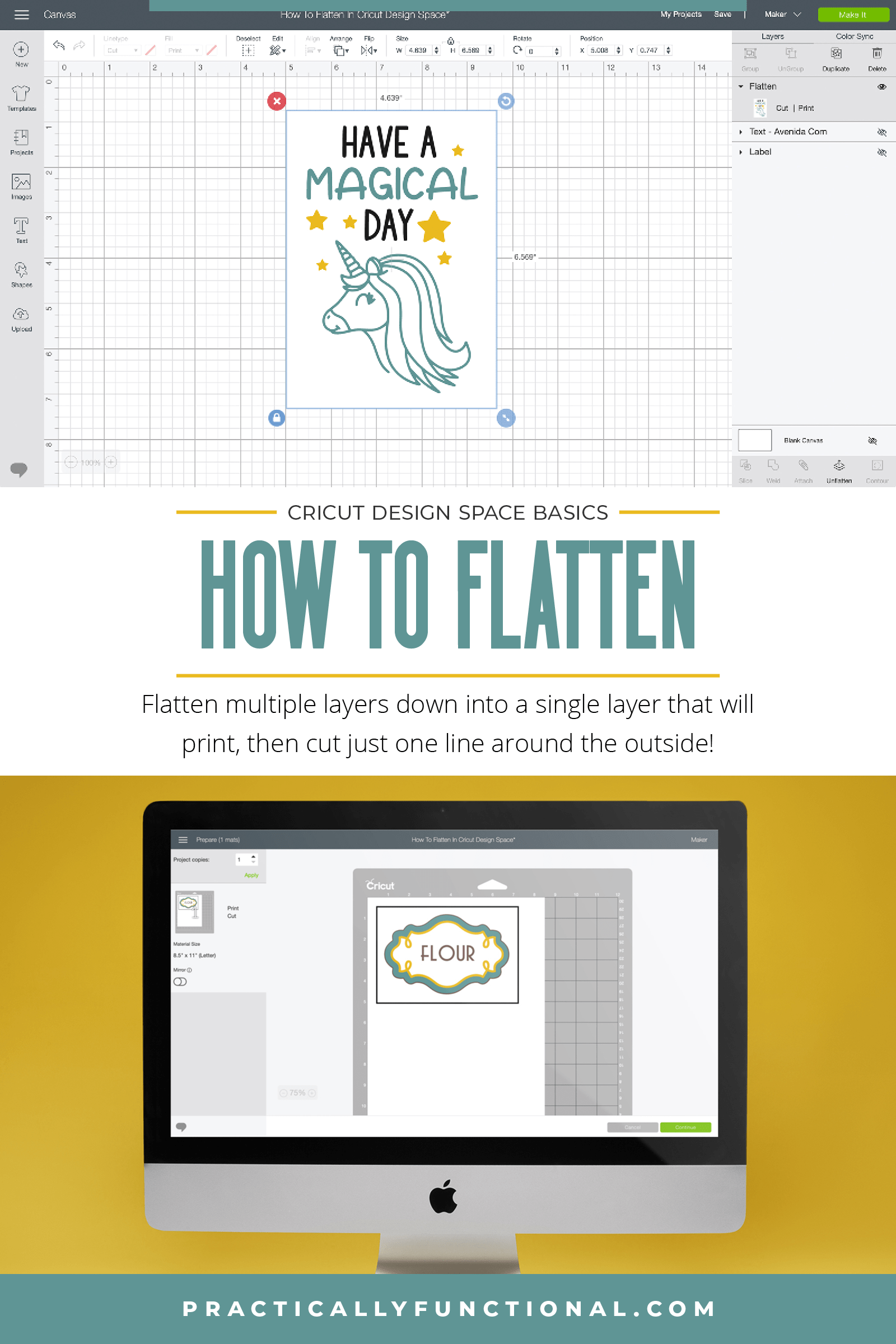 How To Flatten In Cricut Design Space Cricut Design Space Basics
