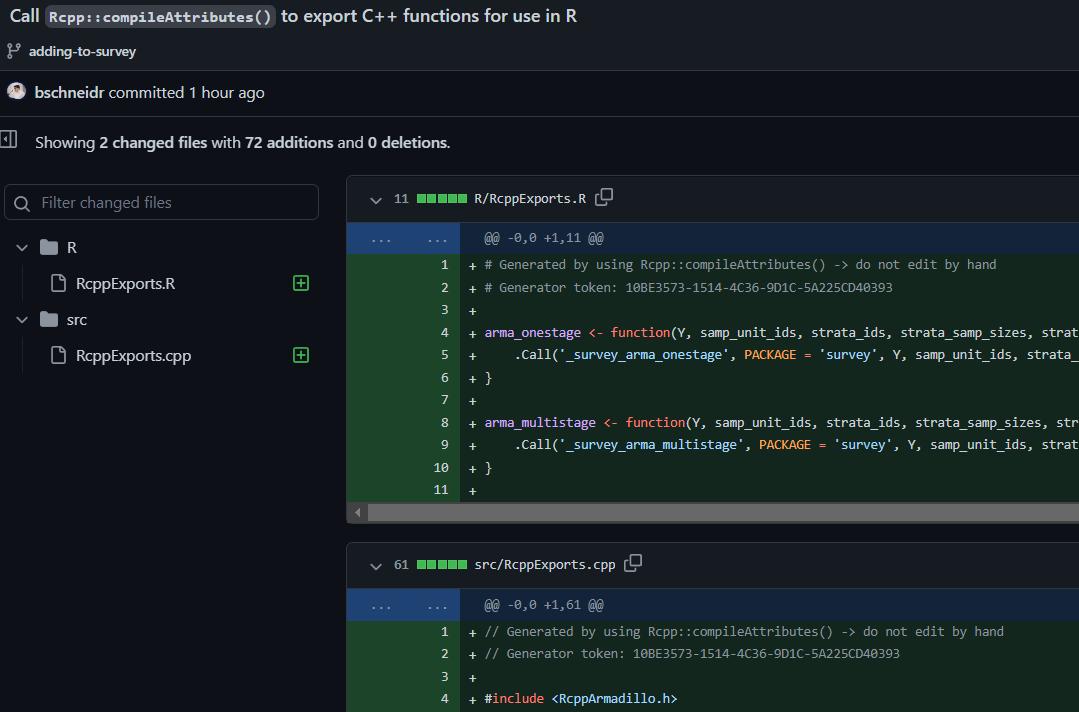 Practical Significance More on Speeding up the Survey Package Adding