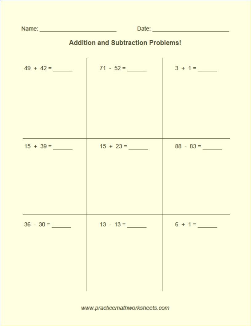 Practice Math Worksheets Generator!