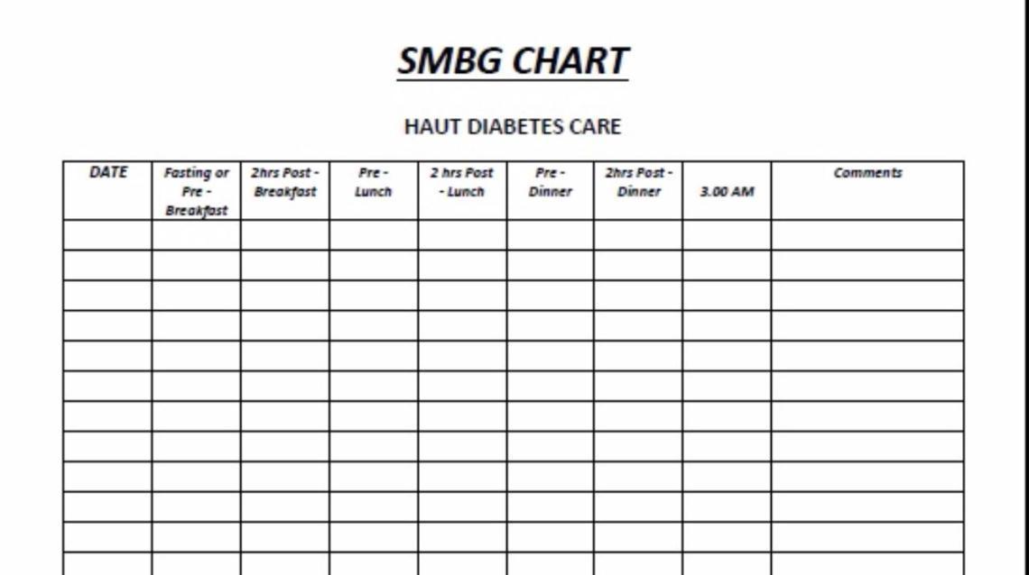 Excel Templates Blood Sugar Data Record Table Chart