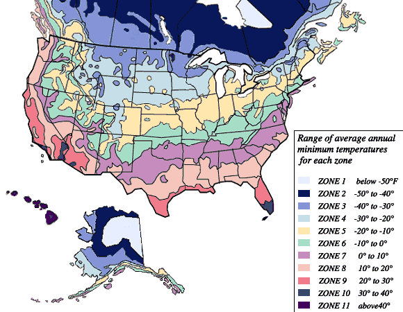 Plant Hardiness Zone Map (USDA) by Prairie Frontier