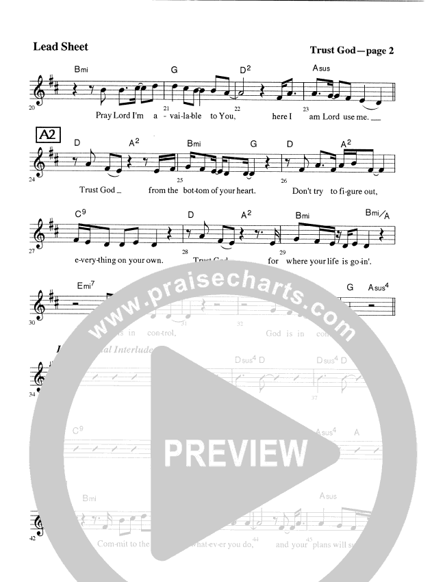 Trust God Sheet Music (Rick Muchow) PraiseCharts