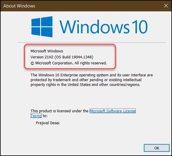 Install Windows 10 21H2 using Windows Update