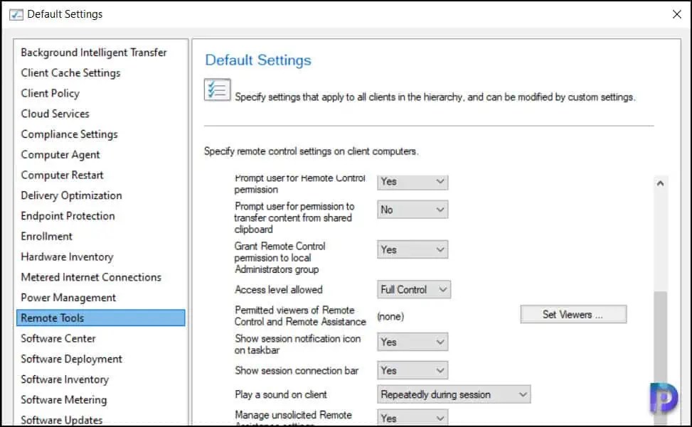 Enable and Configure Remote Assistance in SCCM ConfigMgr