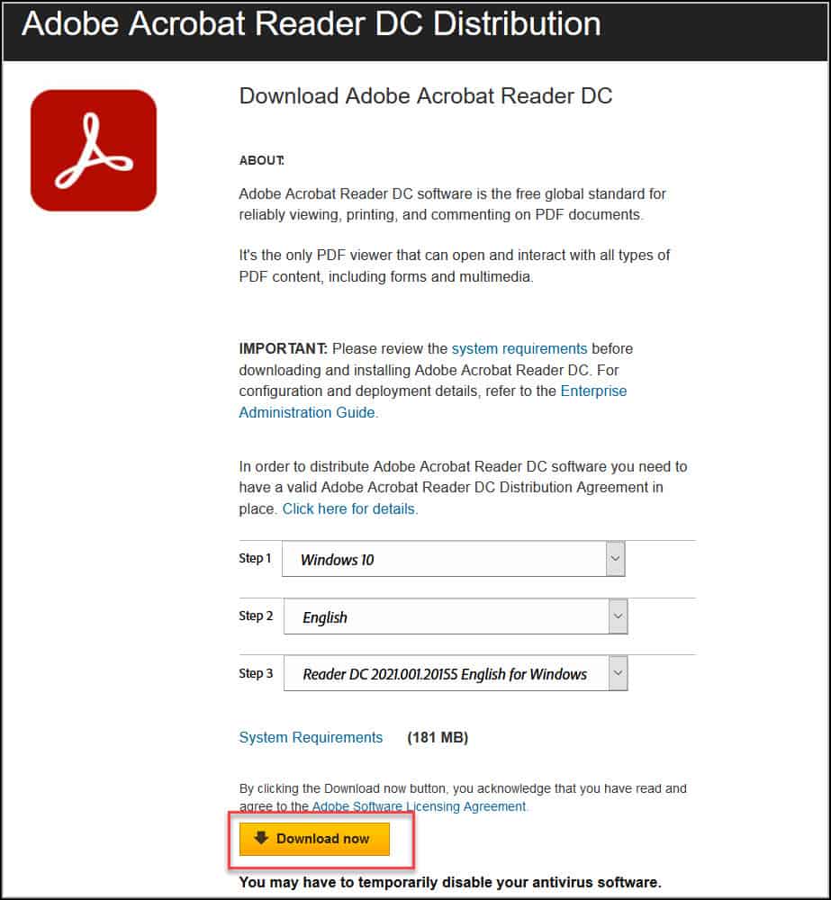 Customize and Deploy Adobe Acrobat Reader using SCCM