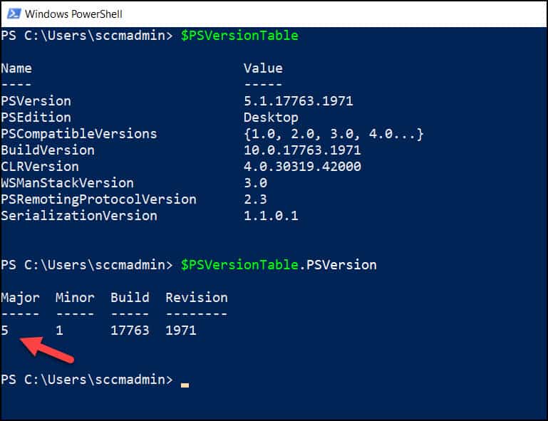 2 Best Ways to Find PowerShell Version using SCCM