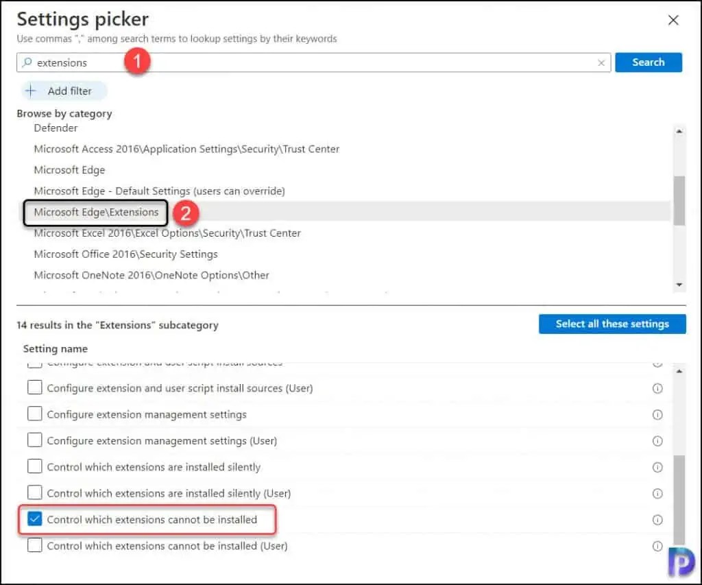 How to Block Edge Extensions using Intune