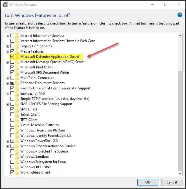 Microsoft Defender Enable Application Guard for Edge