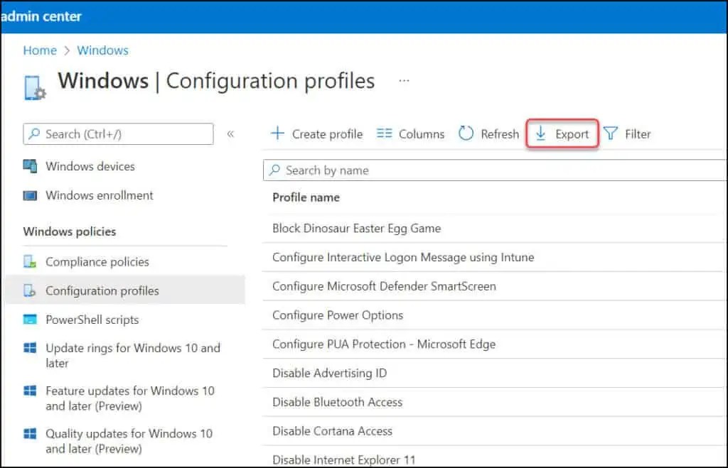 3 Ways to Export Intune Device Configuration Profiles