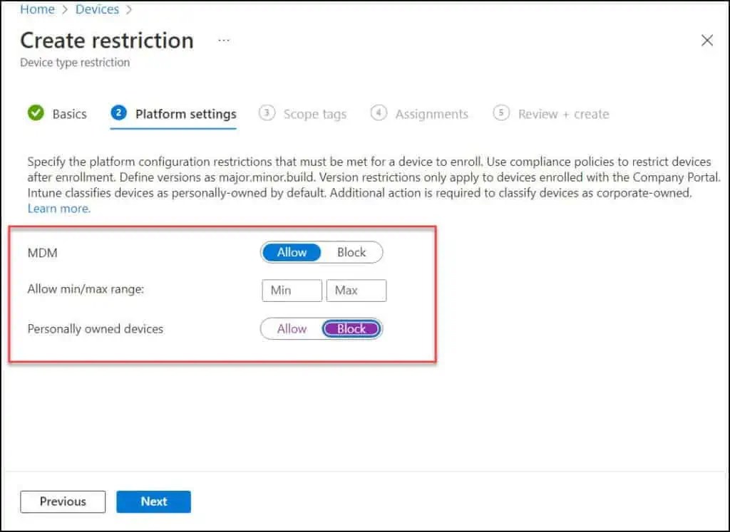 How To Configure Intune Device Enrollment Restrictions