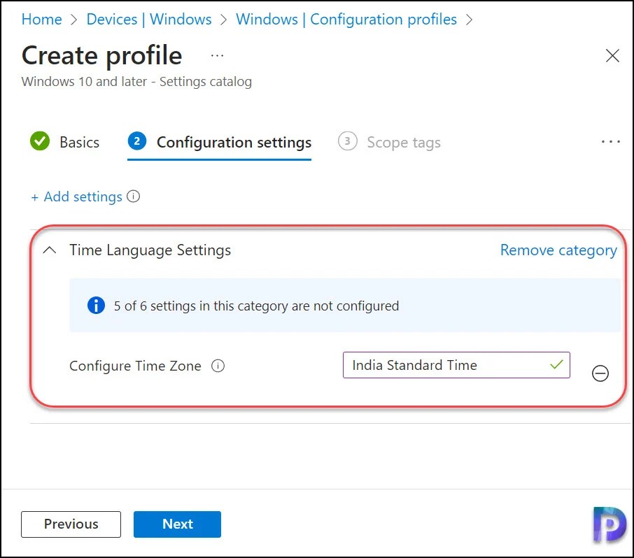 Configure Time Zone using Intune for Windows Devices