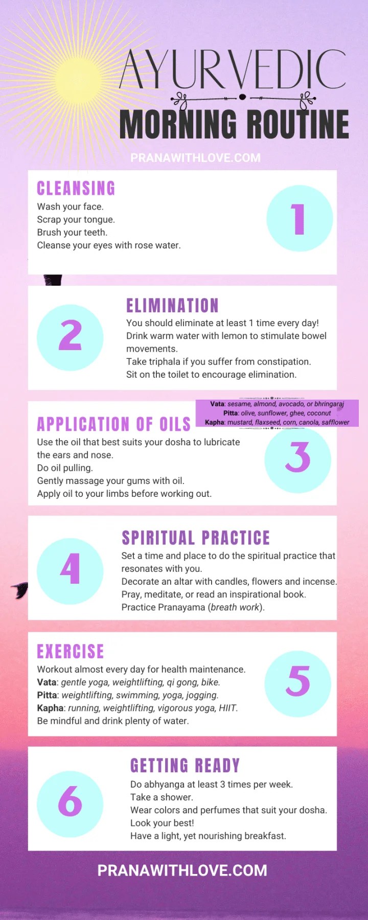 Ayurvedic morning routine 6steps for a great day Prana