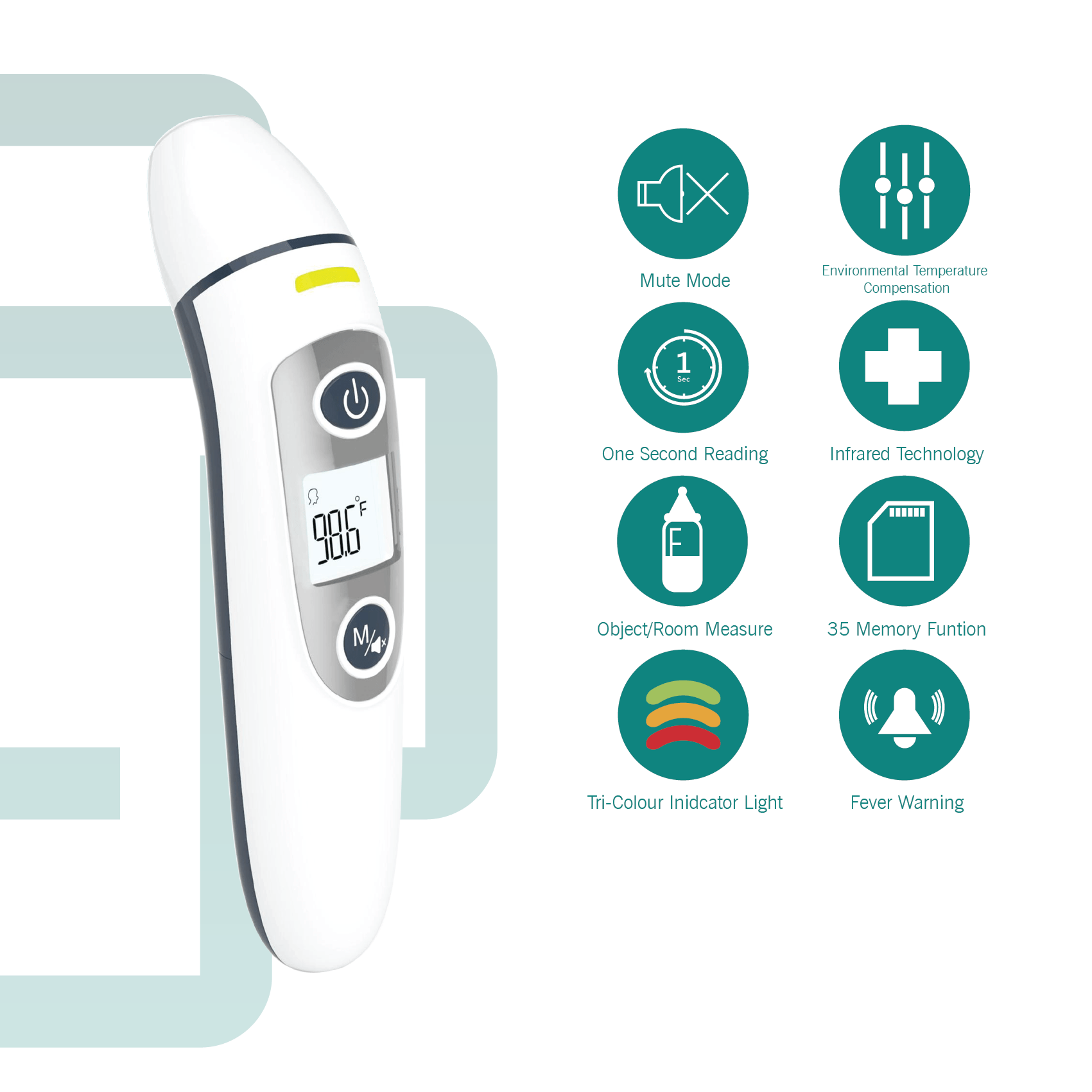 FCIR100 Noncontact Forehead Infrared Thermometer Praxis Medical