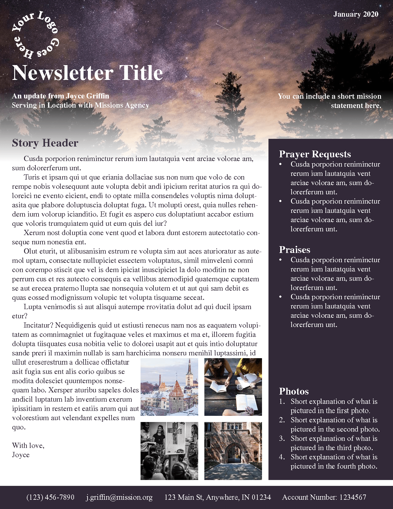 Sample Prayer Letters