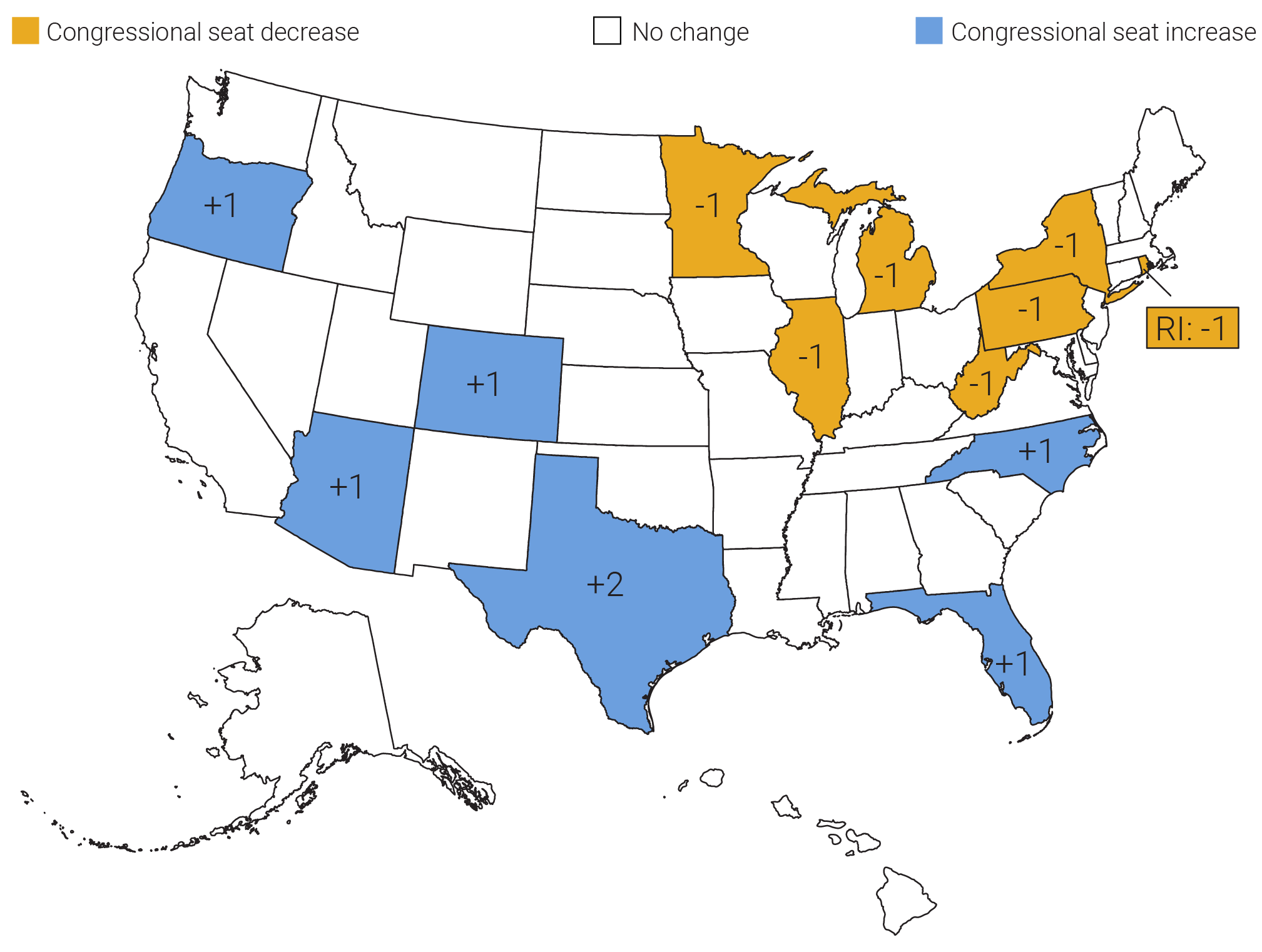 U.S. House Seats Are Shifting South and West Based on Population