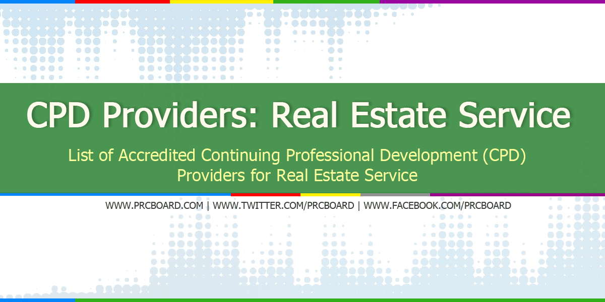 List of Accredited CPD Providers for Real Estate Service