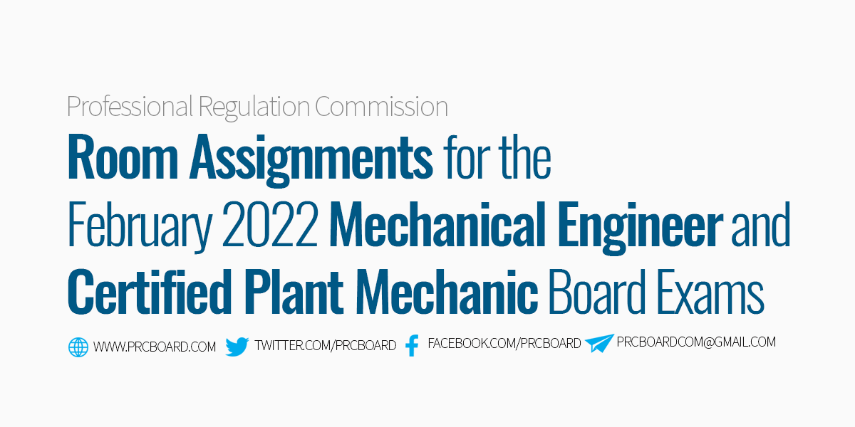 ROOM ASSIGNMENTS February 2022 Mechanical Engineer and