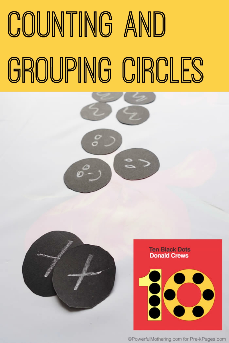 Ten Black Dots Counting and Grouping Circles