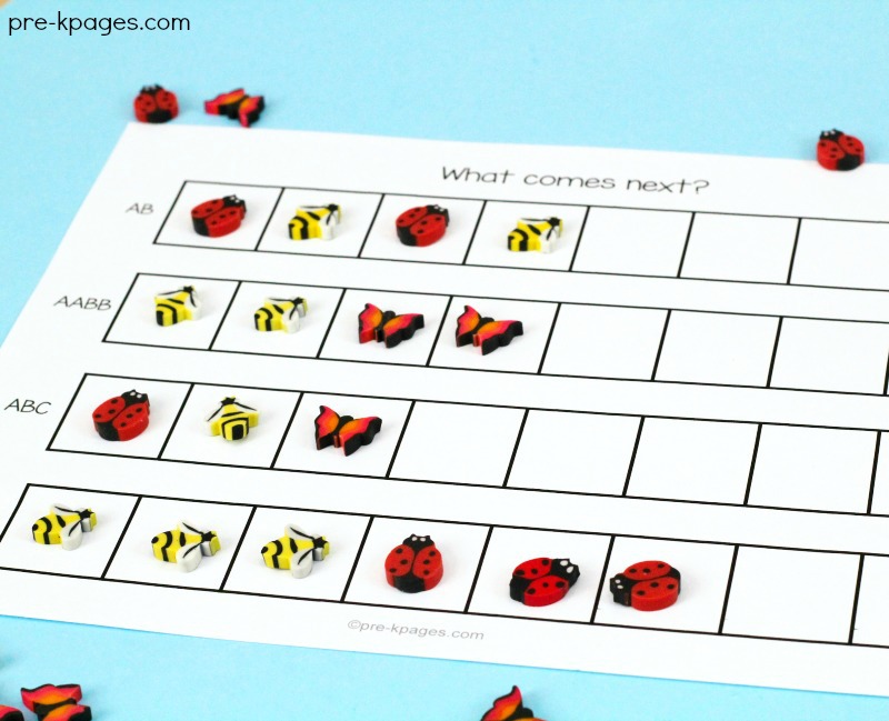 Mini Eraser Math Activities for Preschool PreK Pages