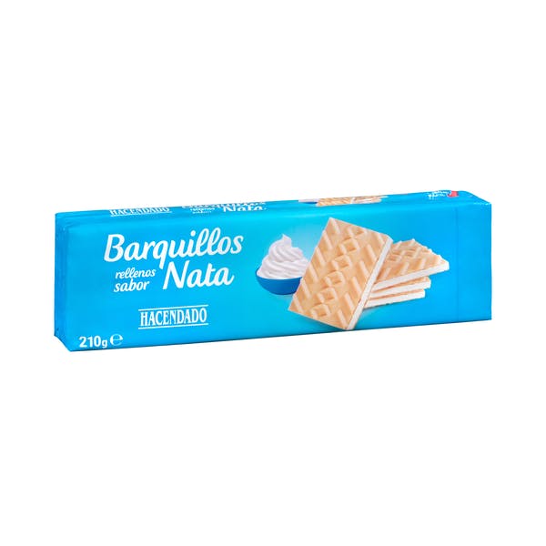 Barquillos rellenos de nata 0 azúcares añadidos Hacendado 【2021】