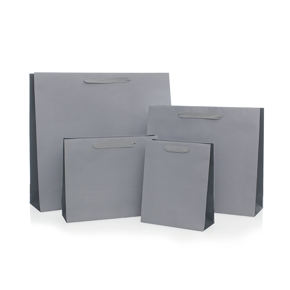 Coloured Recycled Paper Bags with Ribbon Handles Precious Packaging