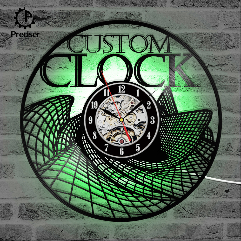 Preciser Black Round Hollow Griding CD Record Clock Antique and