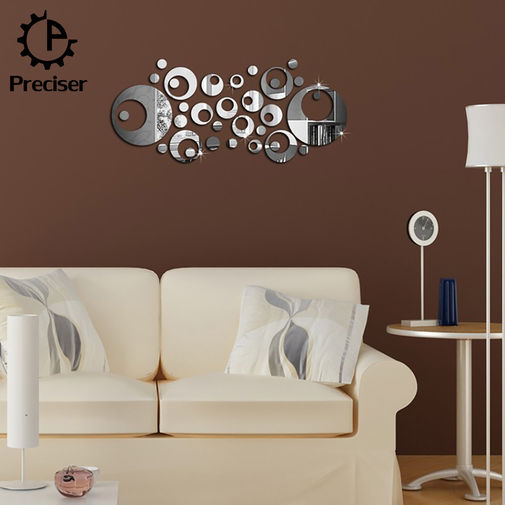 Preciser 33Pcs Circles Rounds Pattern Frame Crystal Reflective DIY