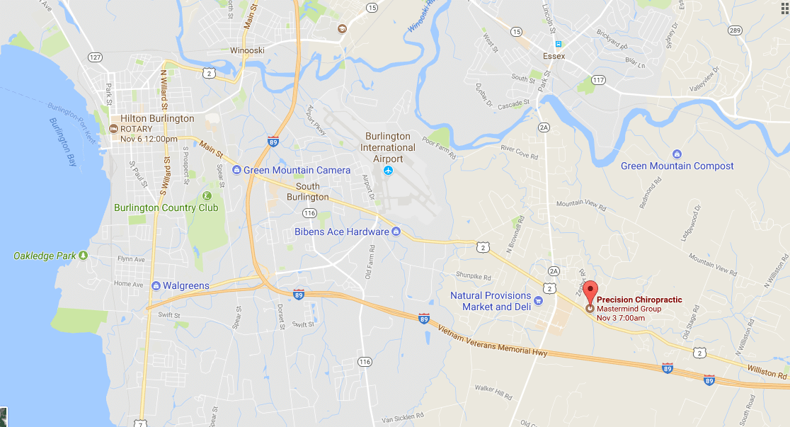 Directions to Precision Chiropractic From Burlington and Beyond