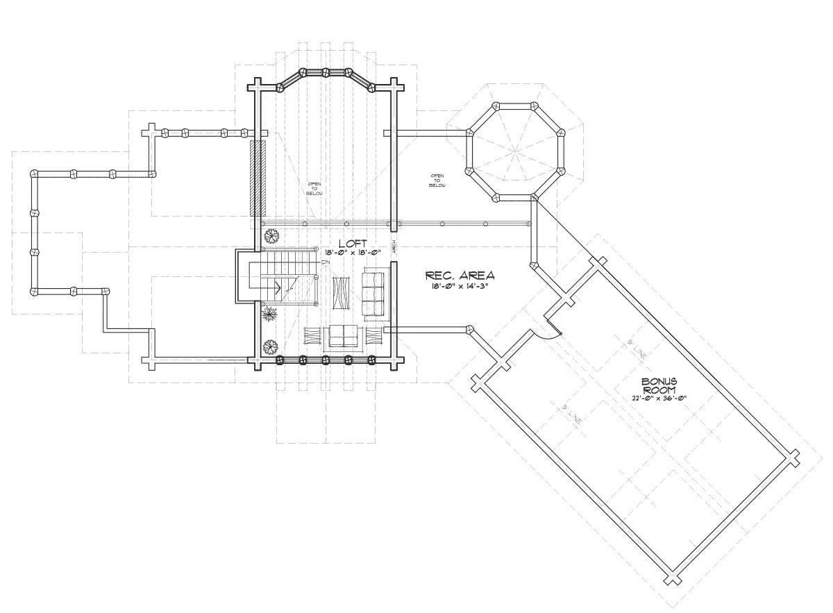Allegheny Log Home Floor Plan