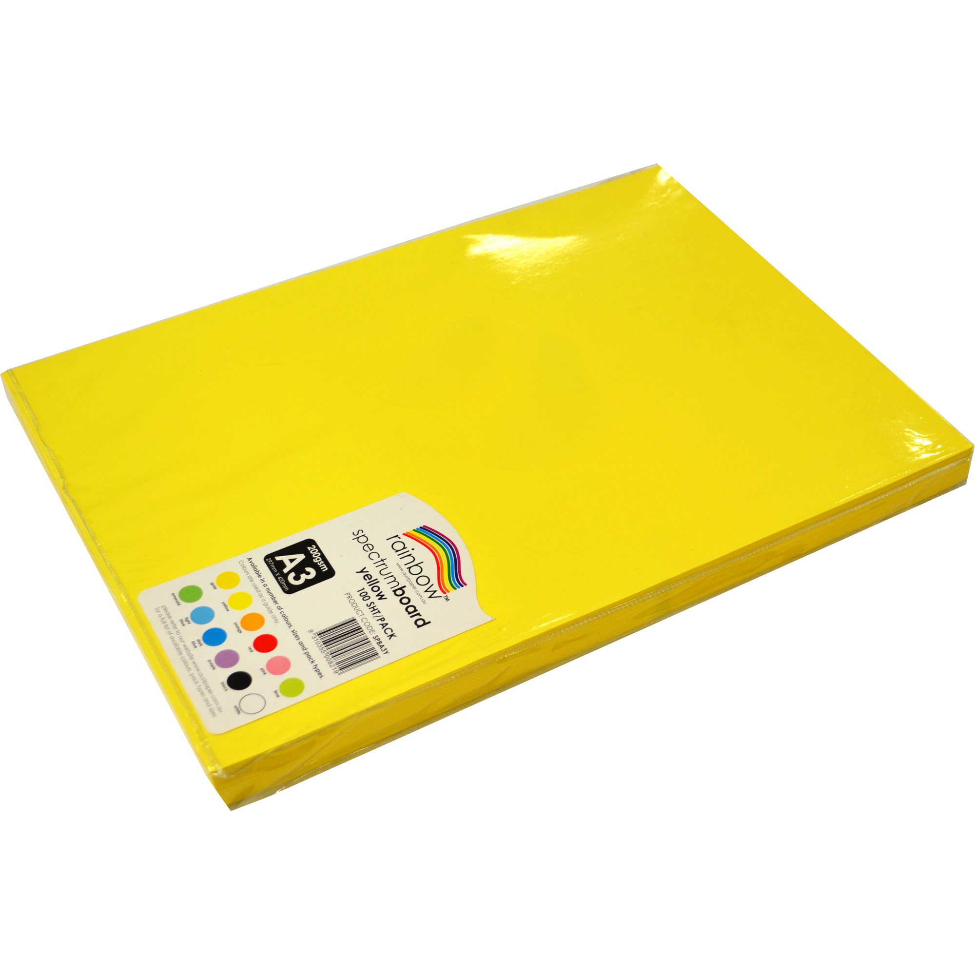 Poster Board Rainbow A3 Yellow 220gsm Spectrum Board Premier Art