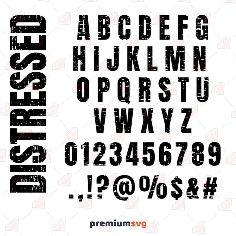 Distressed Font SVG, Alphabet SVG PremiumSVG