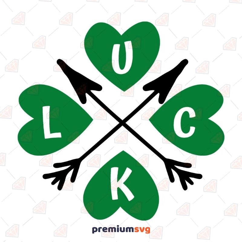Crossed Luck Arrow SVG, Shamrock Heart SVG PremiumSVG