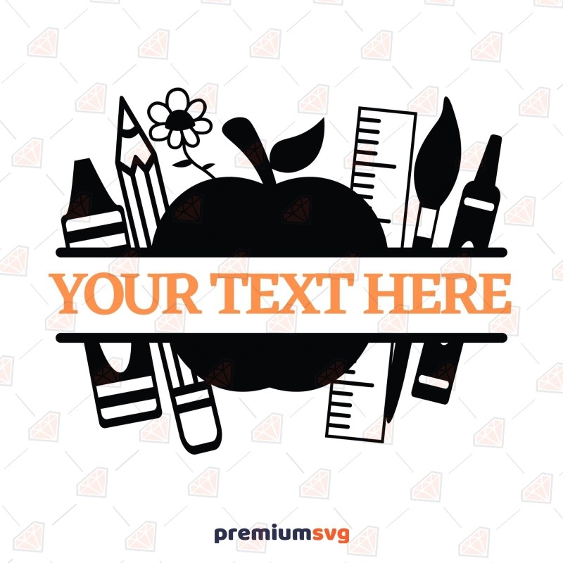 Teacher Split Monogram SVG, Cut and Clipart Files PremiumSVG