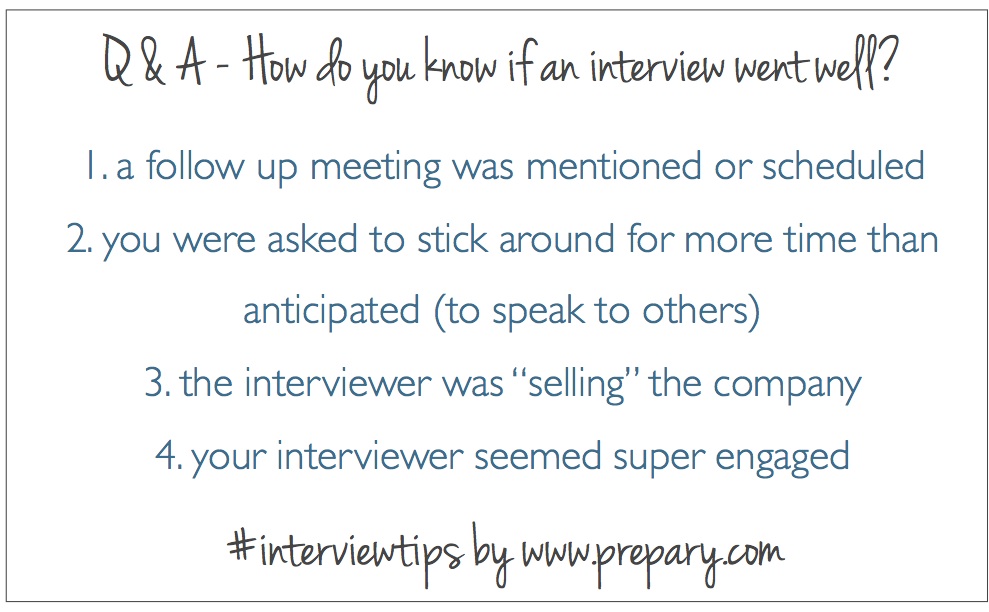 Signs you've done well in an interview The Prepary
