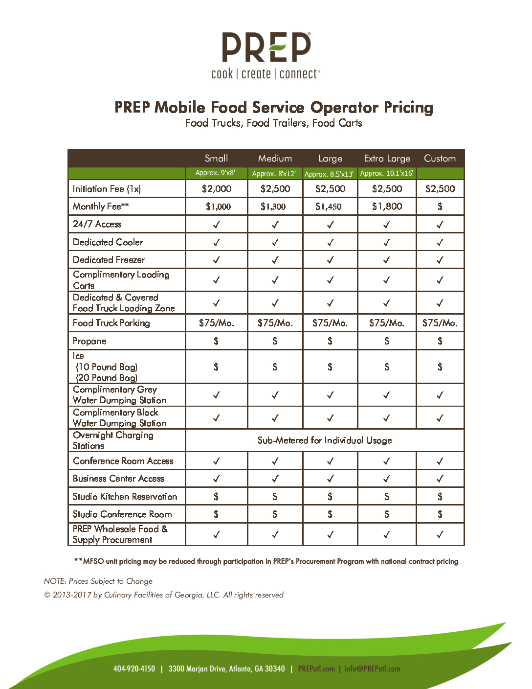 Food Truck Pricing Page PREP