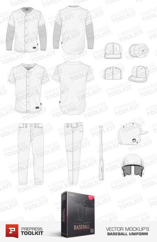 Baseball Uniform Vector mockup template pack