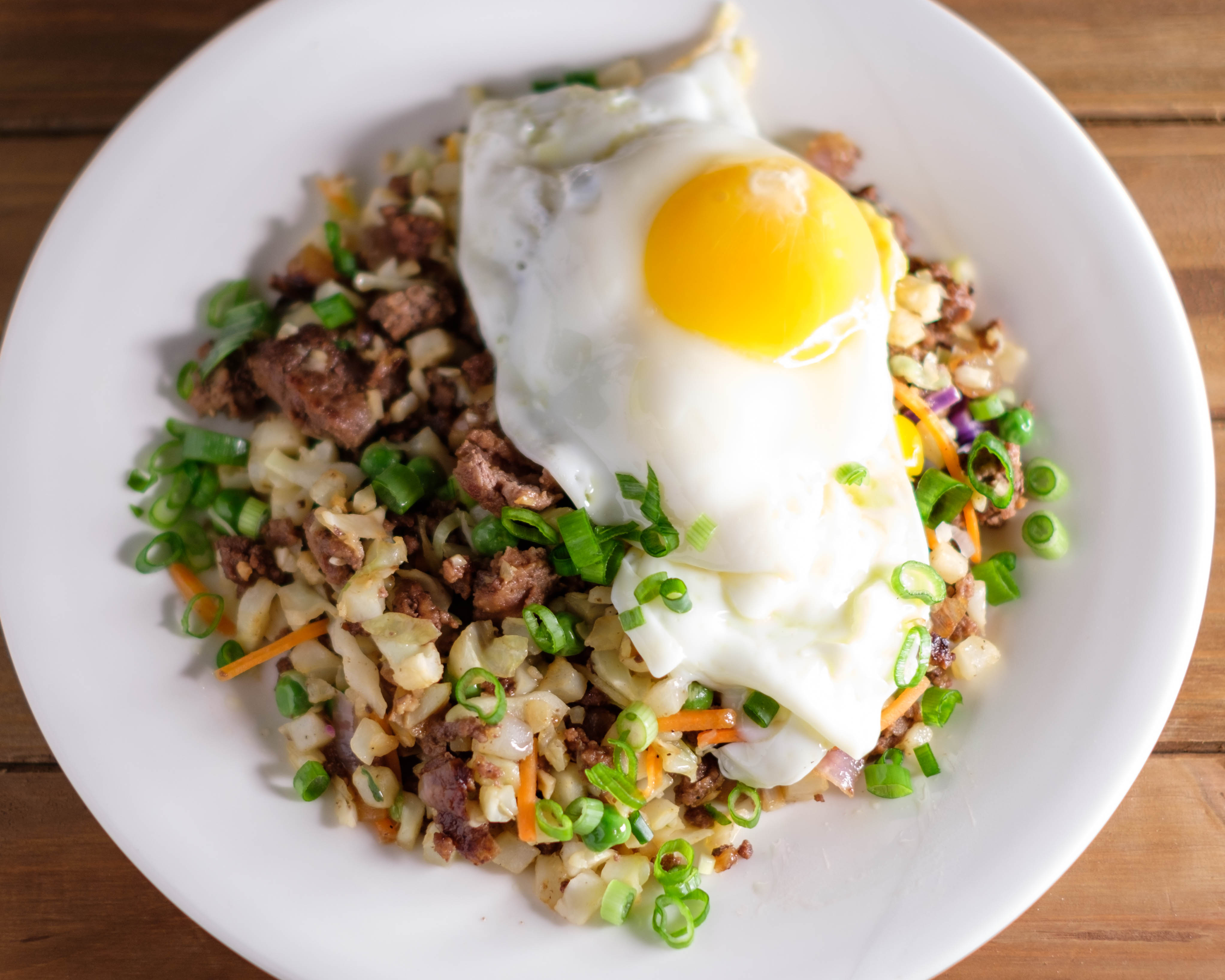 Beef Cauliflower Fried Rice with Fried Egg PrepYoSelf