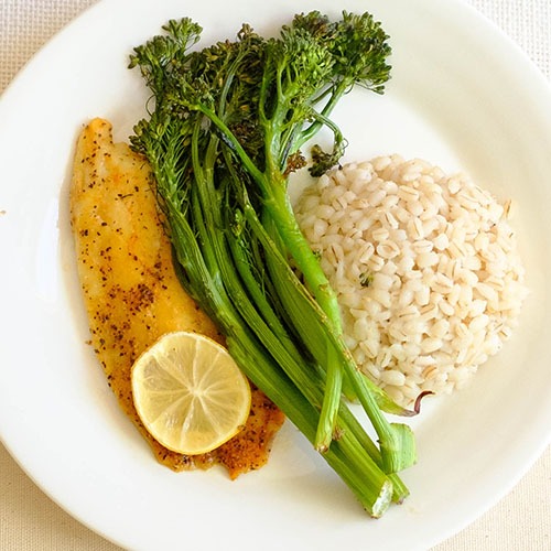 Baked Lemon Pepper Tilapia Recipe with Broccolini PrepYoSelf