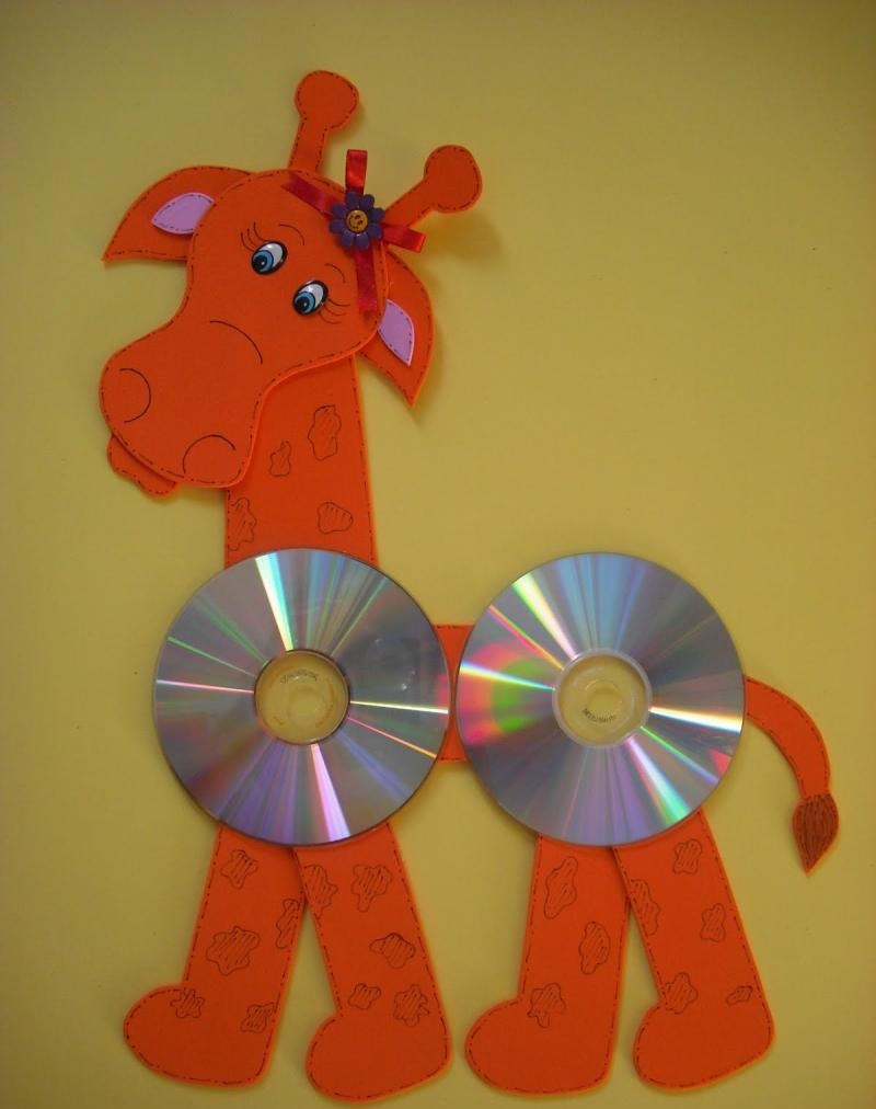 Cd animal craft with template Crafts and Worksheets for Preschool