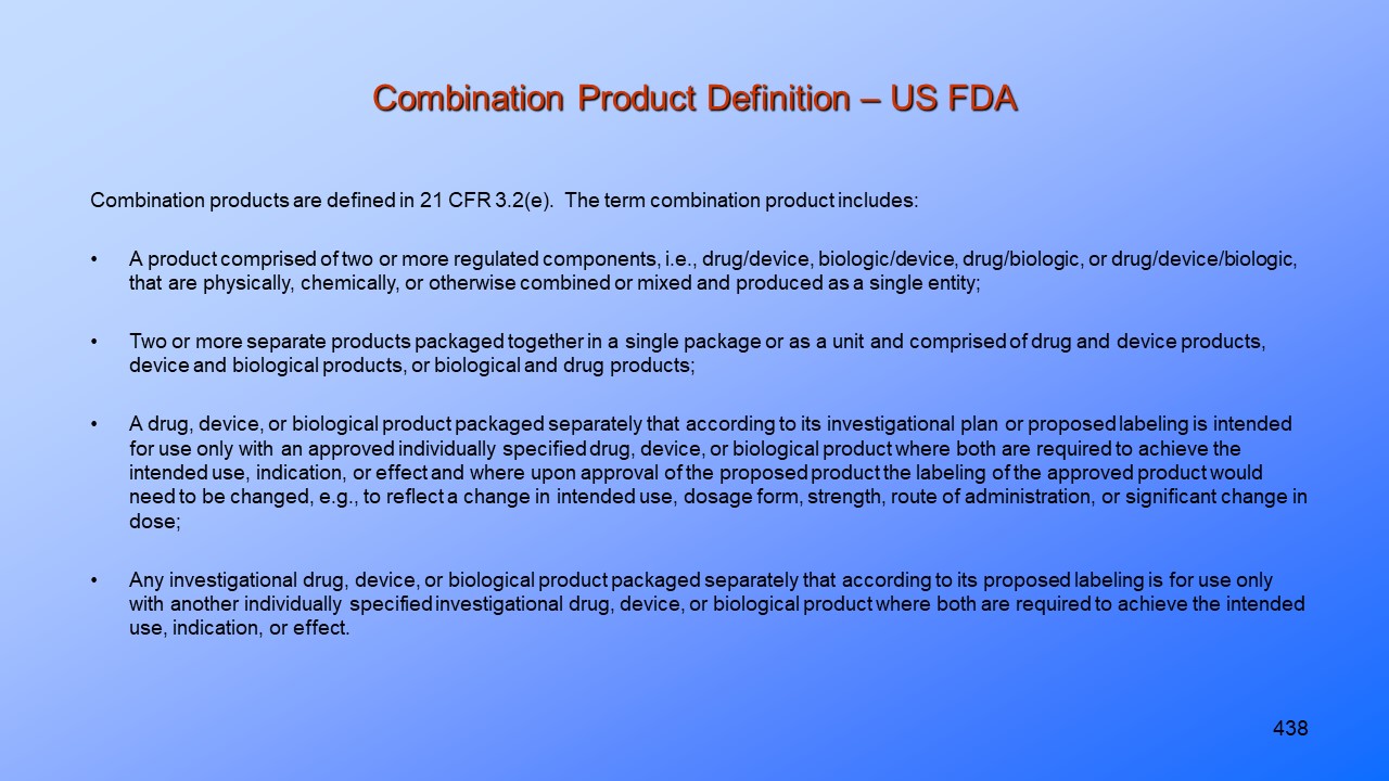FDA Regulation Combination Products PresentationEZE